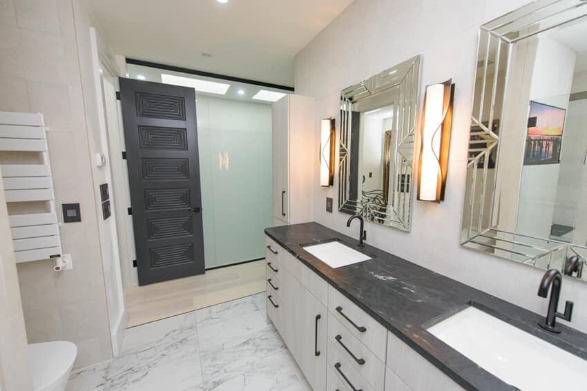 Newly updated bathroom remodel with contemporary finishings